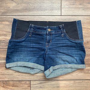 Isabel & Ingrid Maternity Dark Wash Midi Shorts